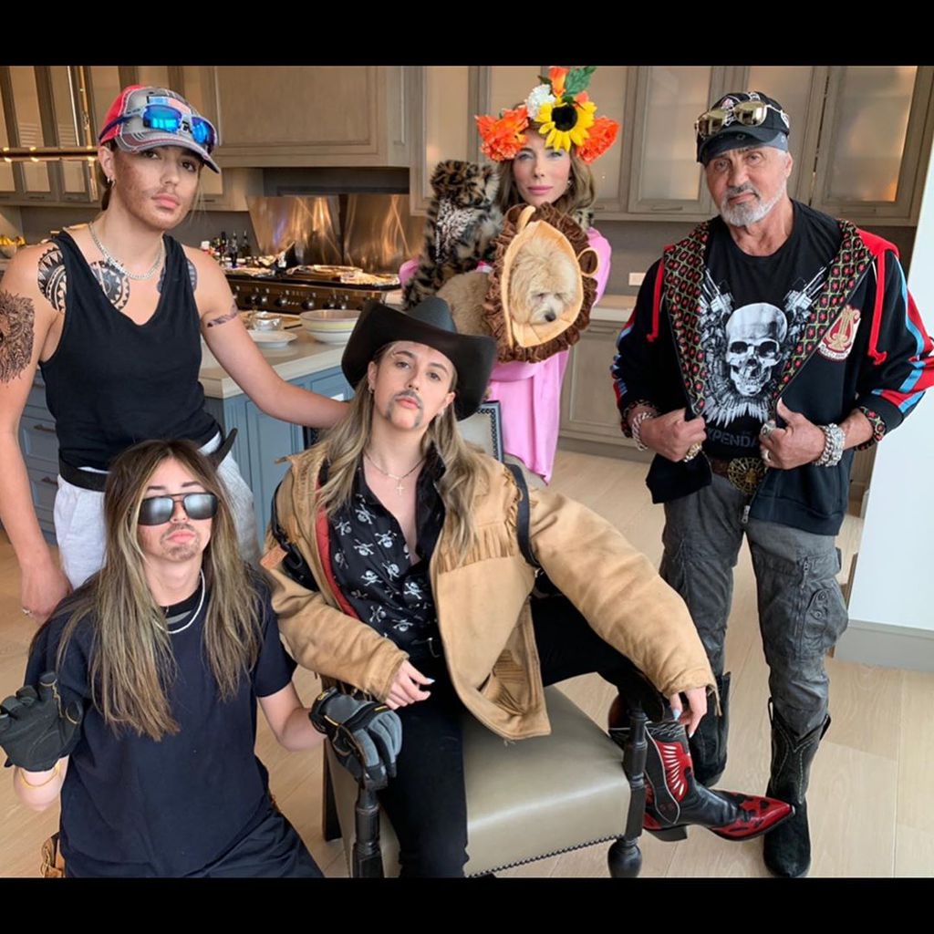 Sylvester Stallone und seine Familie im April 2020