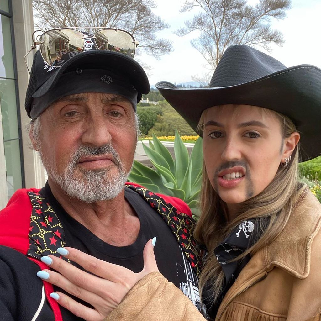 Sylvester und Sophia Stallone im April 2020