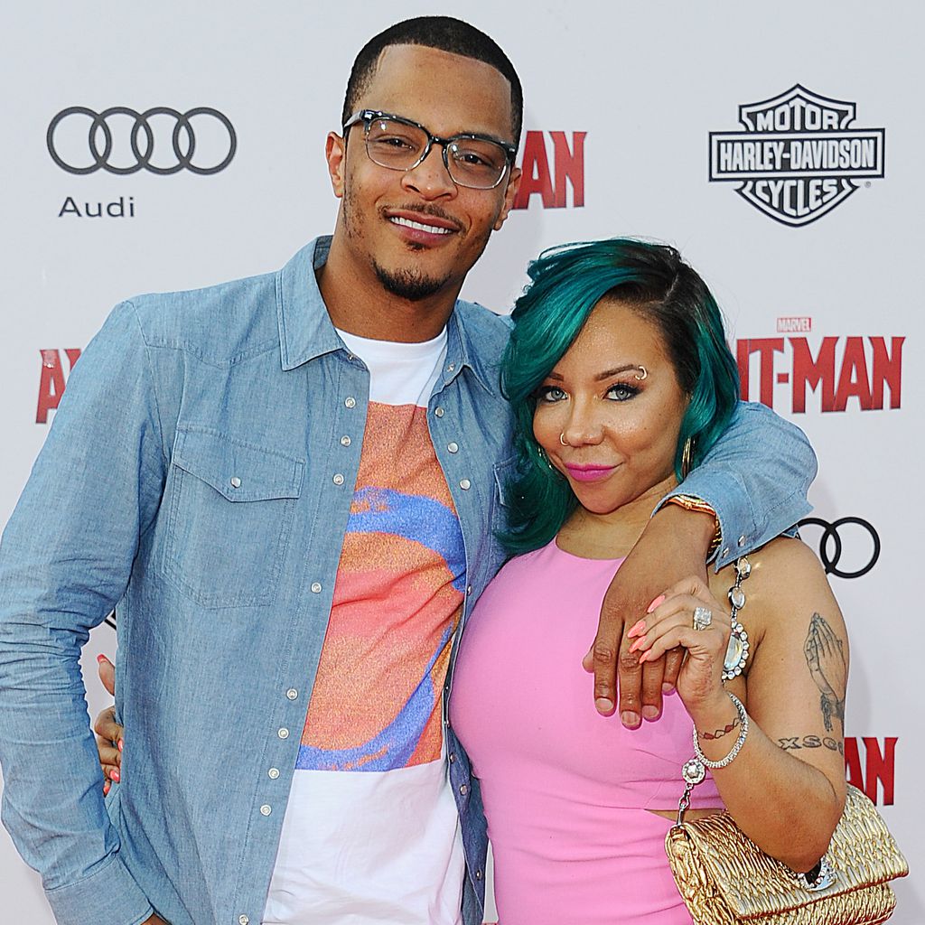 Rapper T.I. mit Tameka 'Tiny' Harris auf einer Filmpremiere