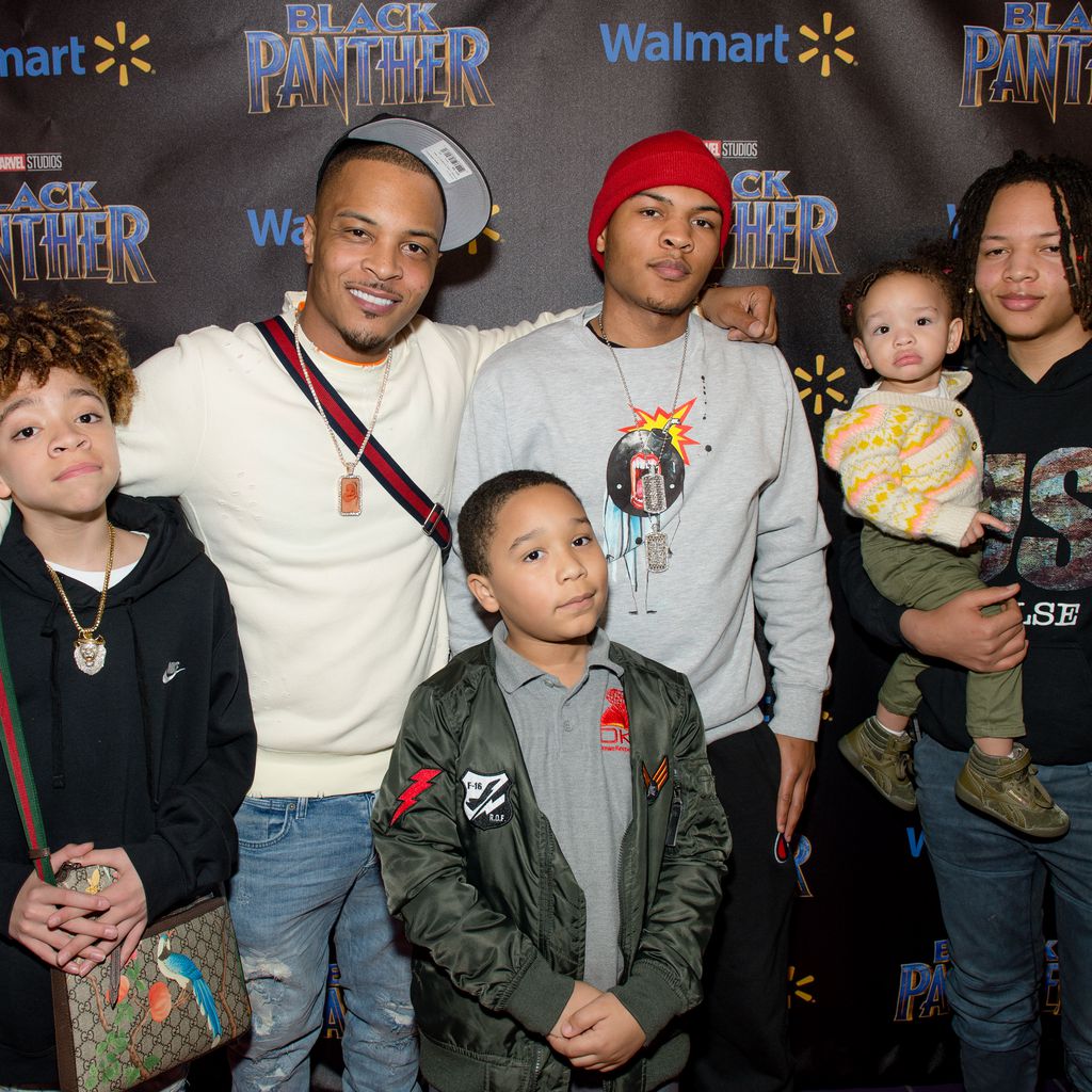 T.I. und seine Familie bei der Premiere von Marvels "Black Panther" 2018