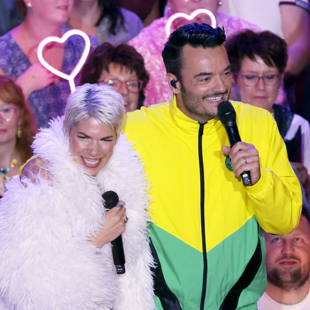 T Seven (Judith Hildebrandt) und Giovanni Zarrella bei der ZDF-Show "Die Giovanni Zarrella Show – Die große Sommerparty"