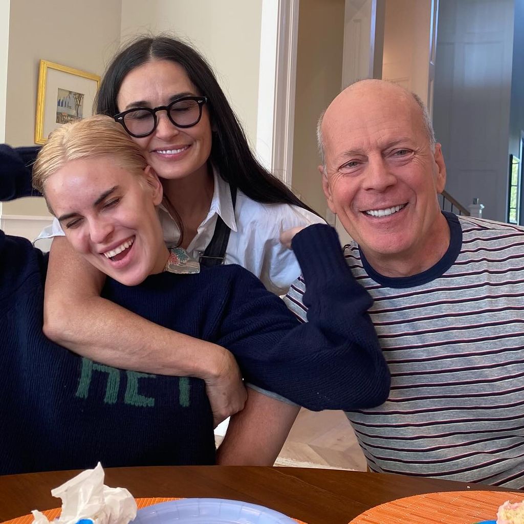 Tallulah Willis mit ihren Eltern Demi Moore und Bruce Willis, September 2025