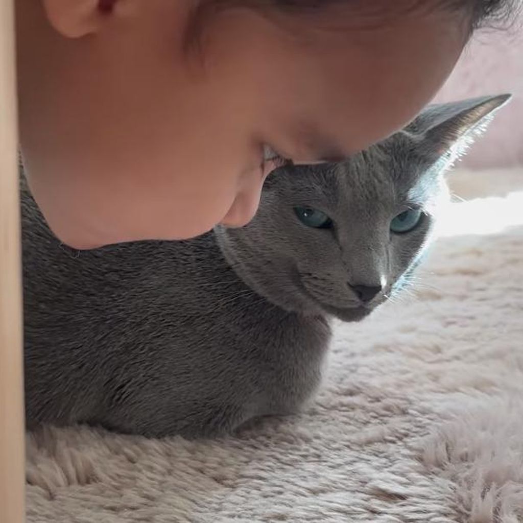 Tatum Thompson mit einer Katze