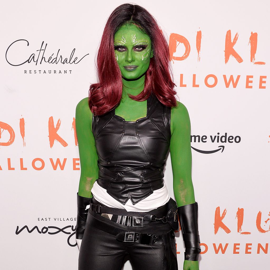 Taylor Hill als Comicfigur Gamora auf Heidi Klums Party, Halloween 2019
