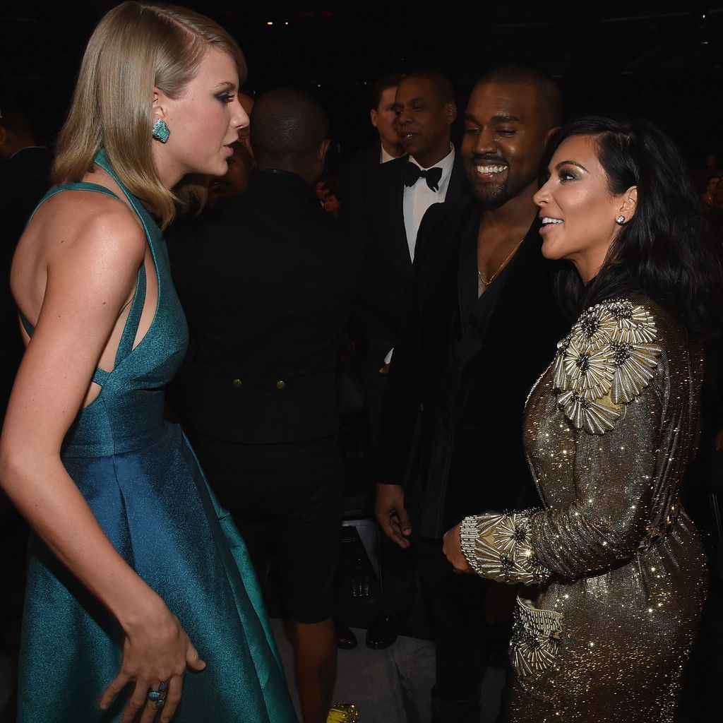 Taylor Swift, Kanye West und Kim Kardashian, im Februar 2008