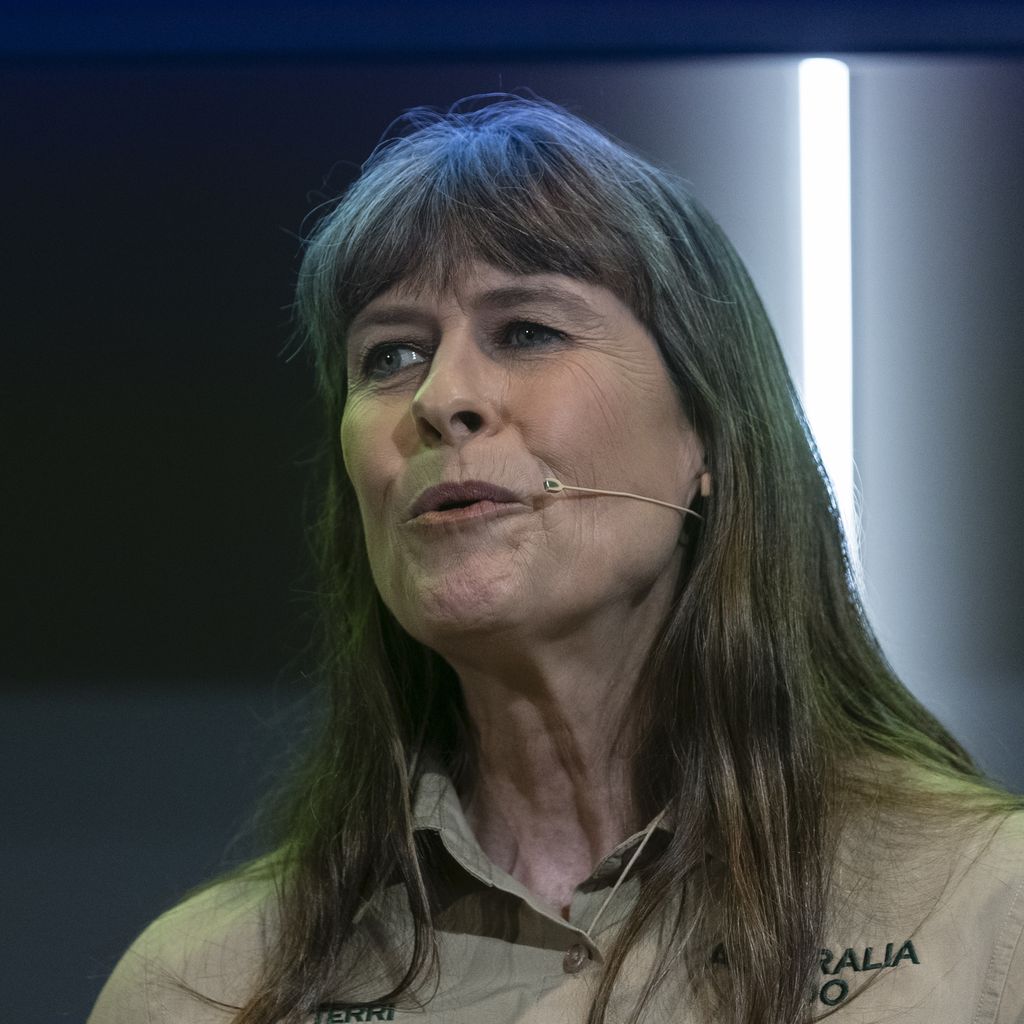 Terri Irwin während einer Rede im Oktober 2019
