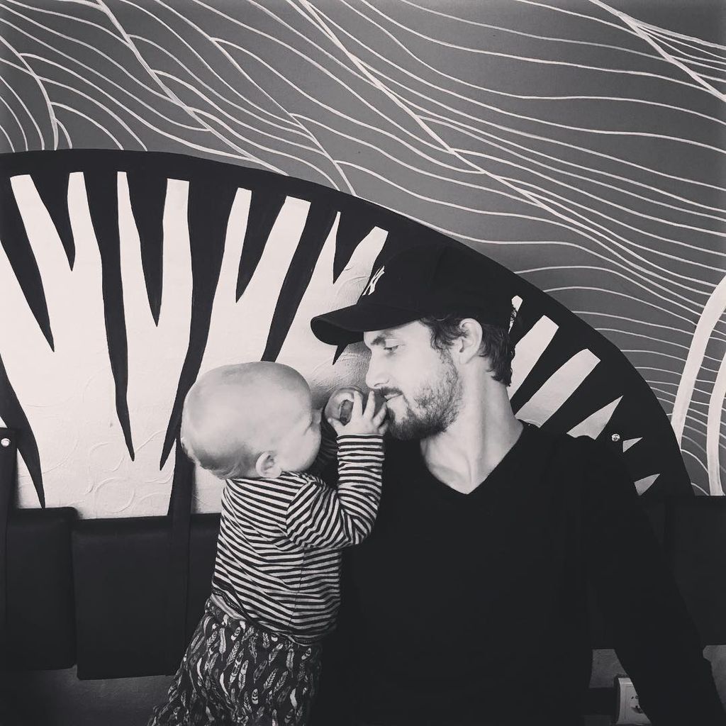 Thaddäus Meilinger mit seinem Sohn, September 2017