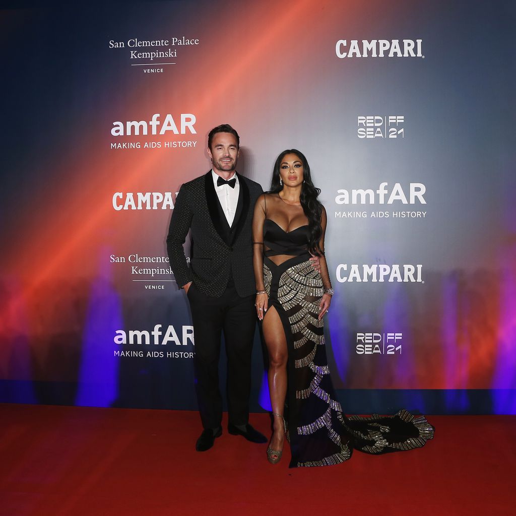 Thom Evans und Nicole Scherzinger bei dem amfAR-Event, Filmfestspiele Venedig 2021