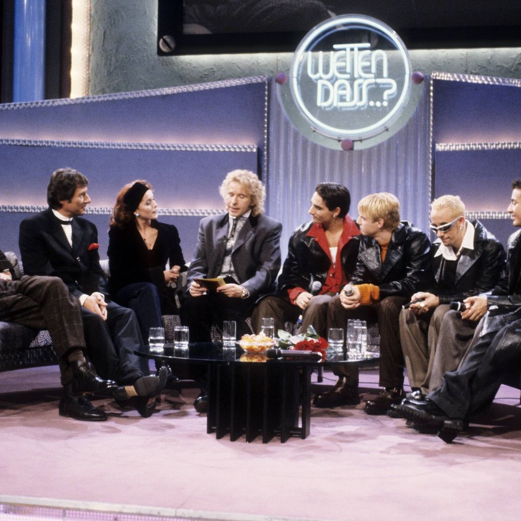 Thomas Gottschalk mit Marius Müller-Westernhagen, Udo Jürgens, Esther Schweins und den Backstreet Boys bei "Wetten, dass..?"