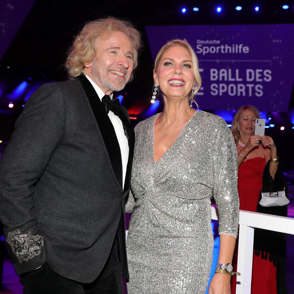 Thomas Gottschalk und Karina Mroß beim Ball des Sports 2020 in Wiesbaden