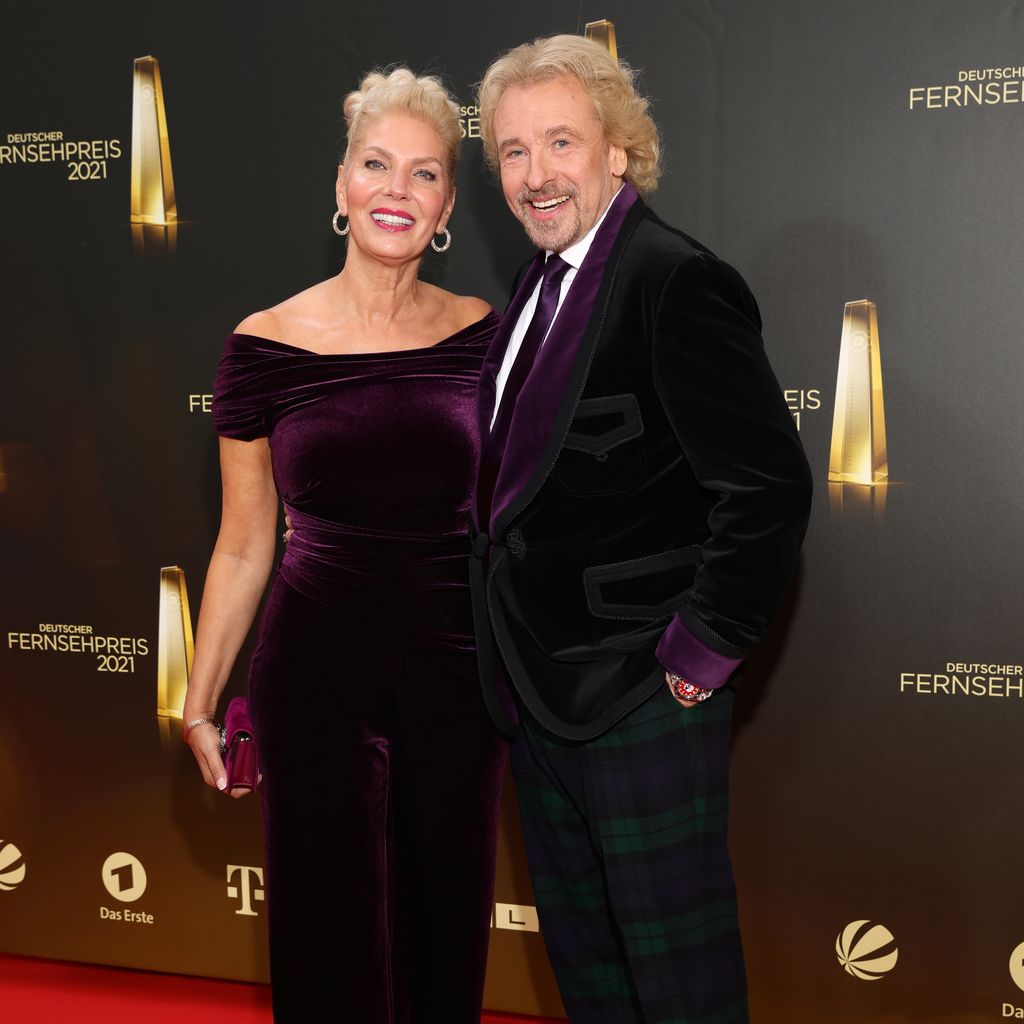 Thomas Gottschalk und Karina Mroß beim Deutschen Fernsehpreis 2021