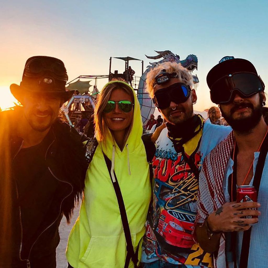 Thomas Hayo, Heidi Klum, Bill und Tom Kaulitz im September 2018