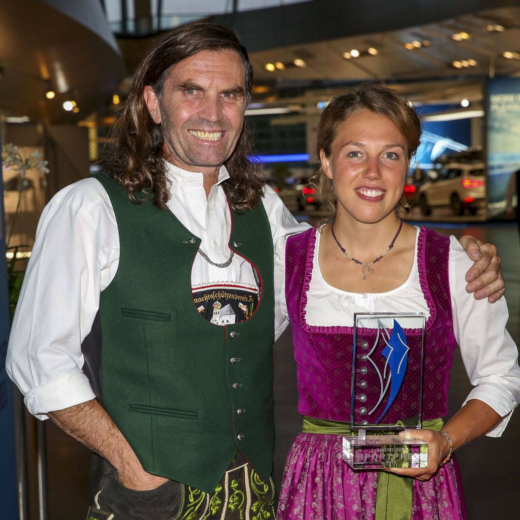 Thomas Huber und Laura Dahlmeier bei der Verleihung des Bayerischer Sportpreis 2017
