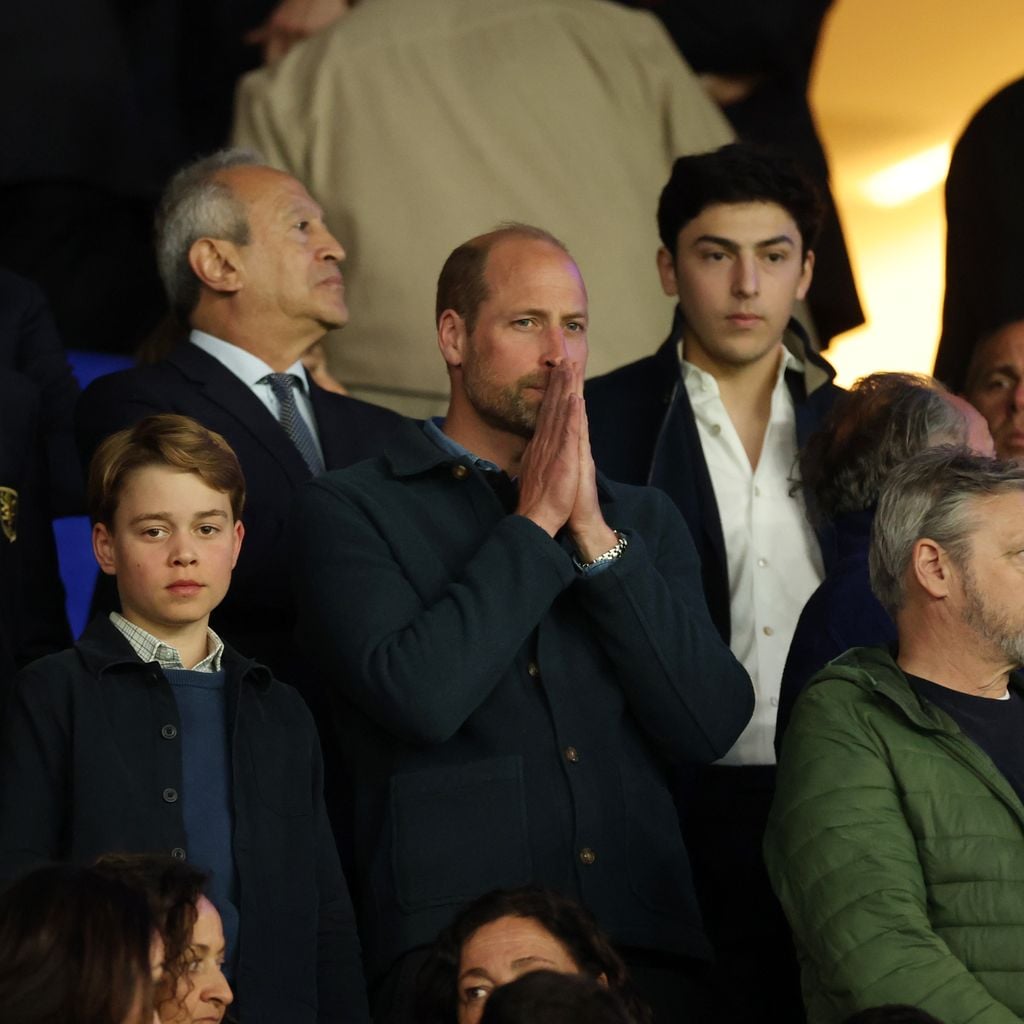 Thomas van Straubenzee, Prince George of Wales und Prince William verfolgen PSG gegen Aston Villa im Parc des Princes