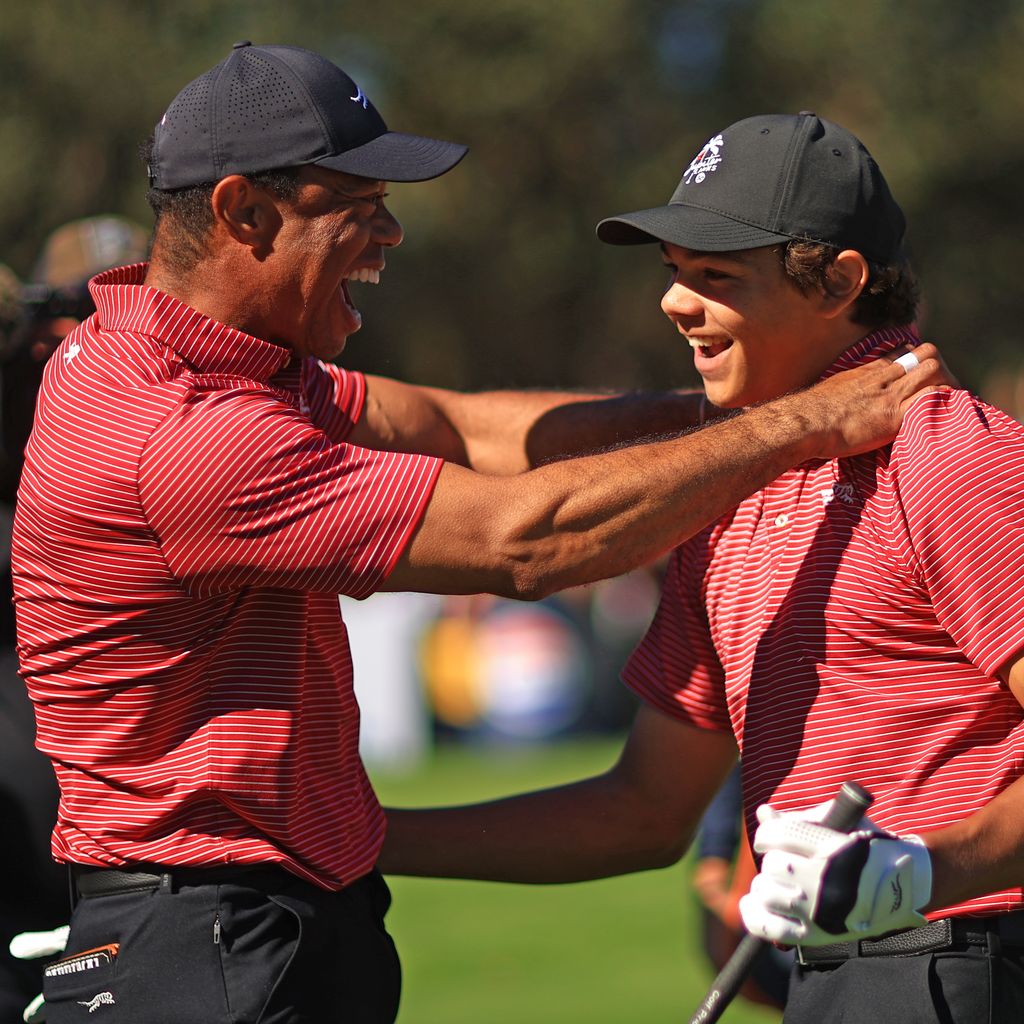Tiger Woods und sein Sohn Charlie bei der PNC Championship, Dezember 2024