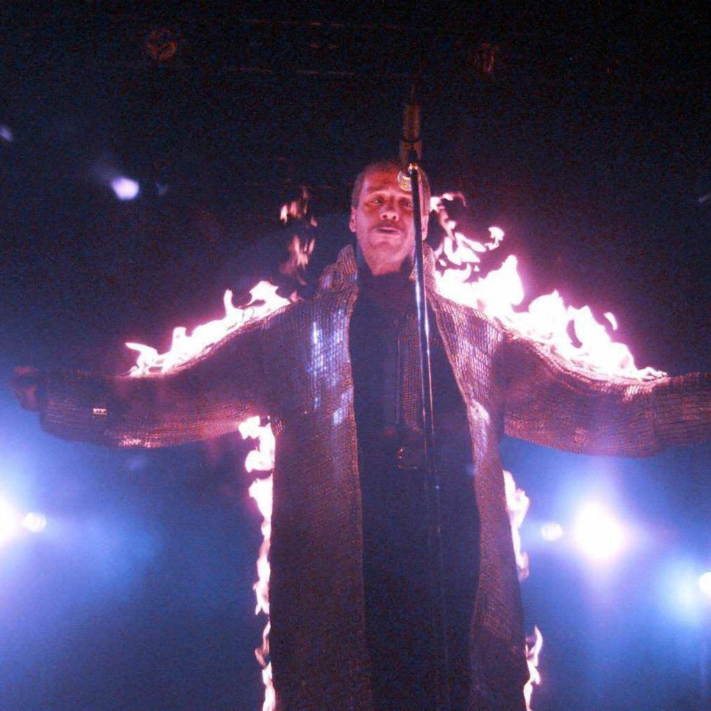 Till Lindemann bei einem Rammstein-Konzert in Schweden