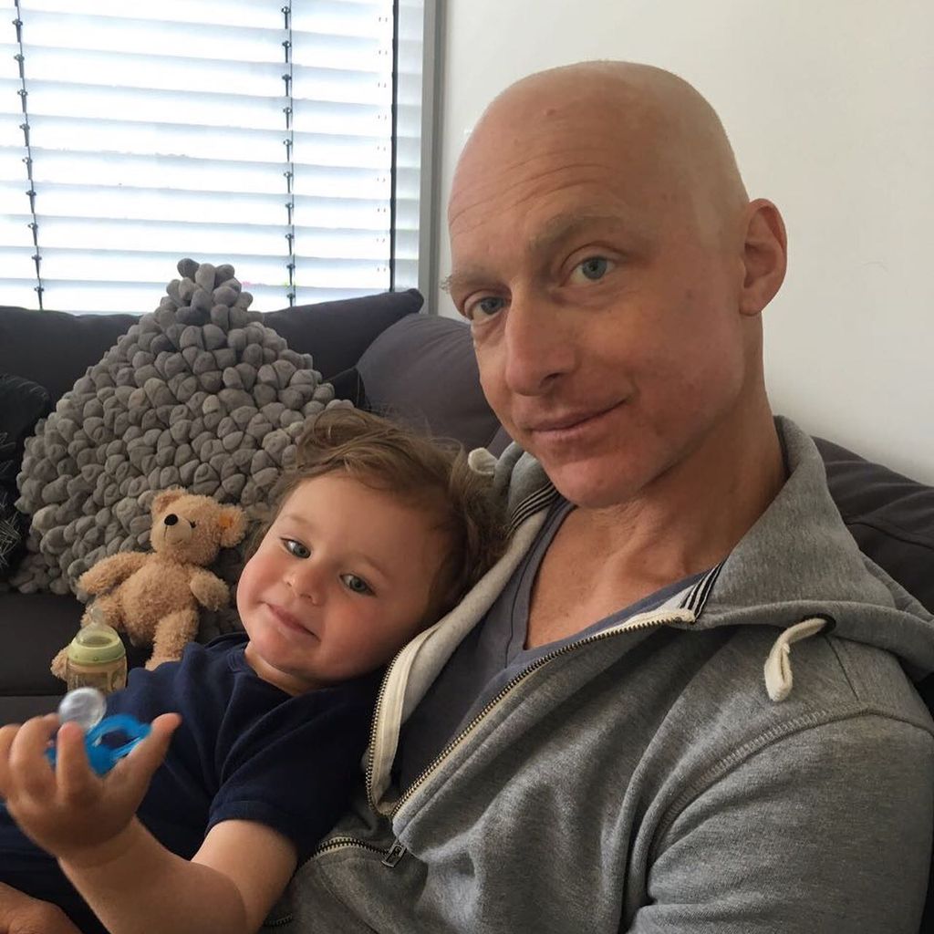 Tim Lobinger und sein Sohn Okkert im März 2017
