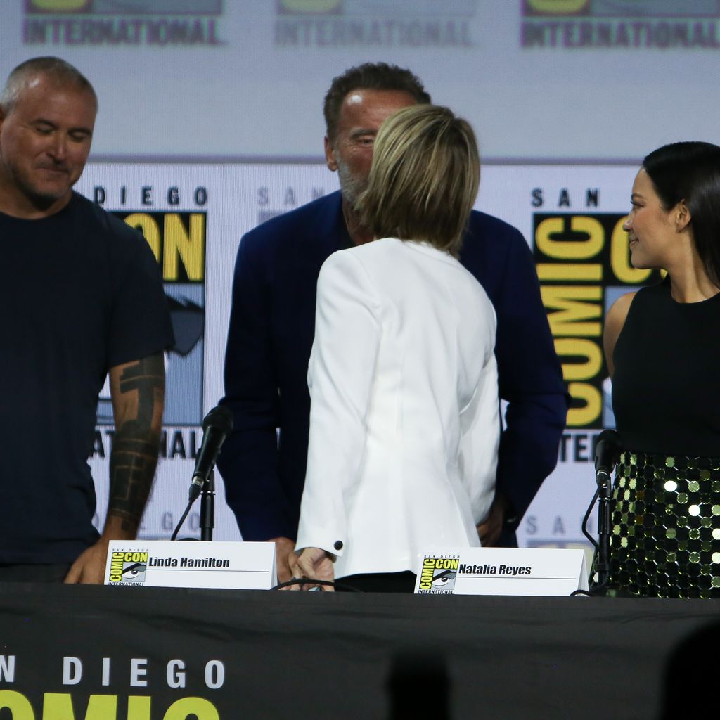 Tim Miller, Arnold Schwarzenegger, Linda Hamilton und Natalia Reyes