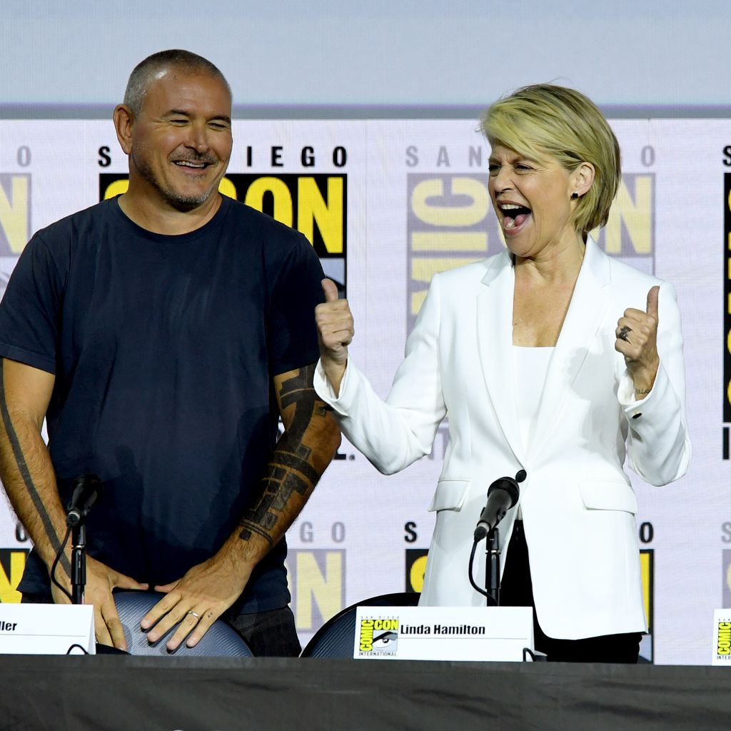 Tim Miller und Linda Hamilton auf der Comic-Con