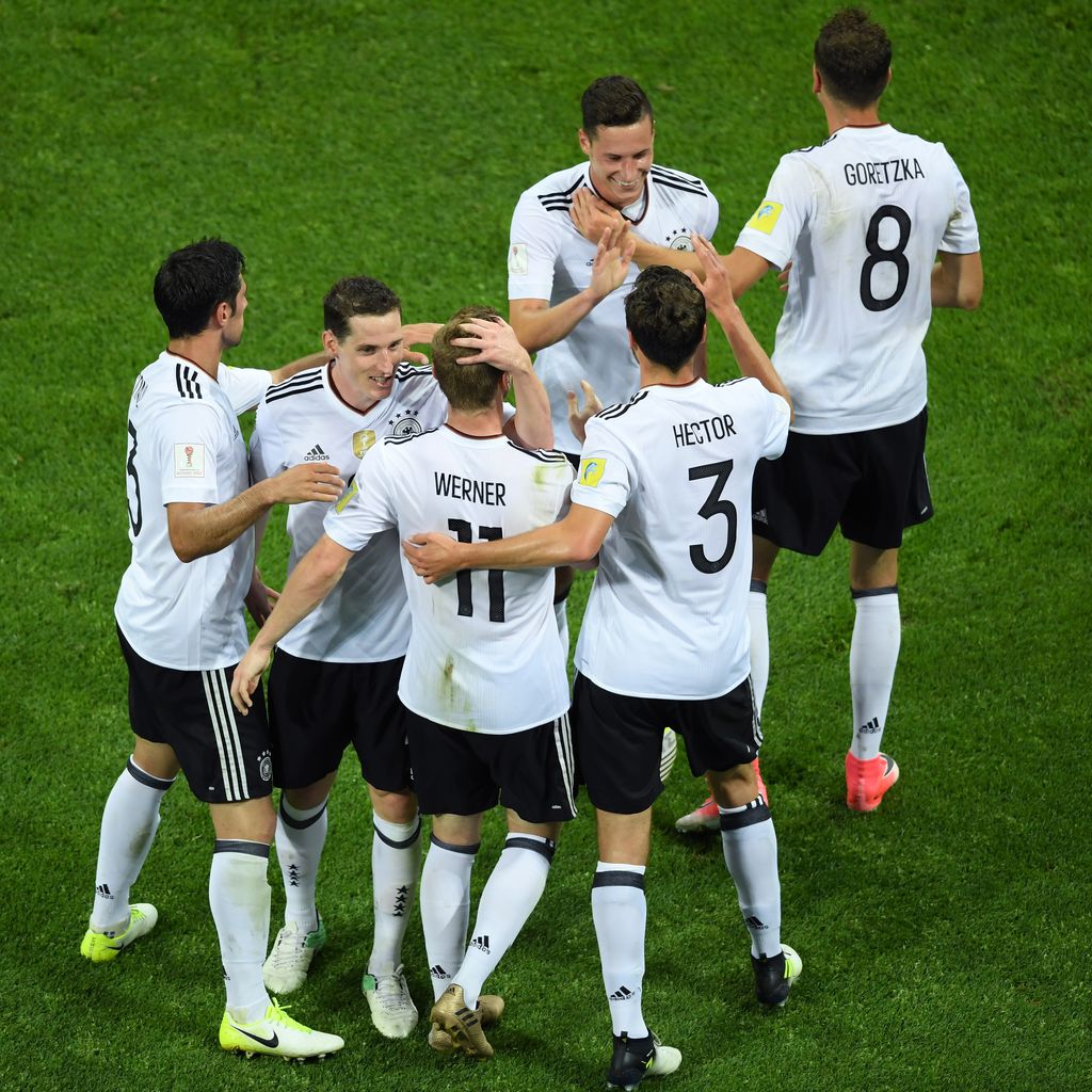 Timo Werner, Jonas Hector, Leon Goretzka und ihre Mannschaftskollegen beim Confedrations Cup 2017
