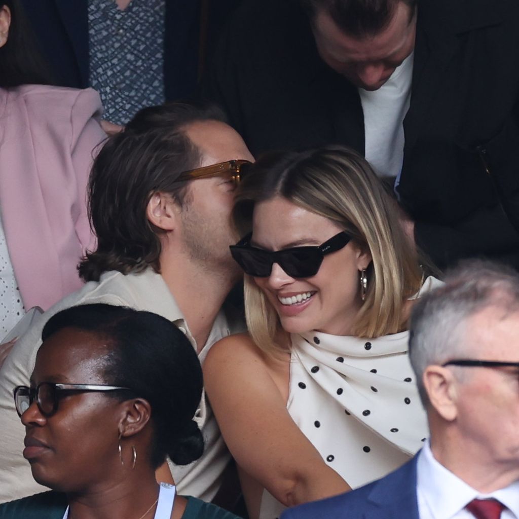 Tom Ackerley und Margot Robbie in Wimbledon, Juli 2024