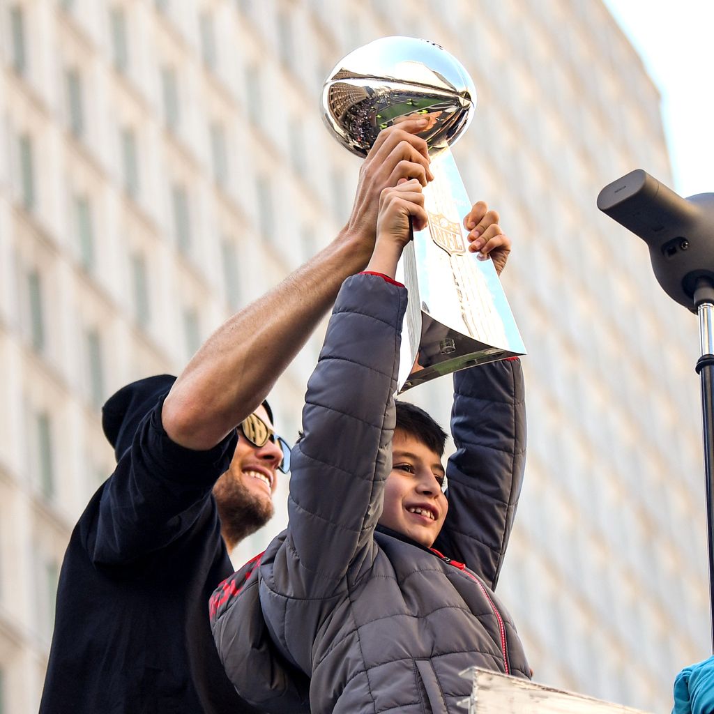 Tom Brady mit seinem Sohn Benjamin, Februar 2019