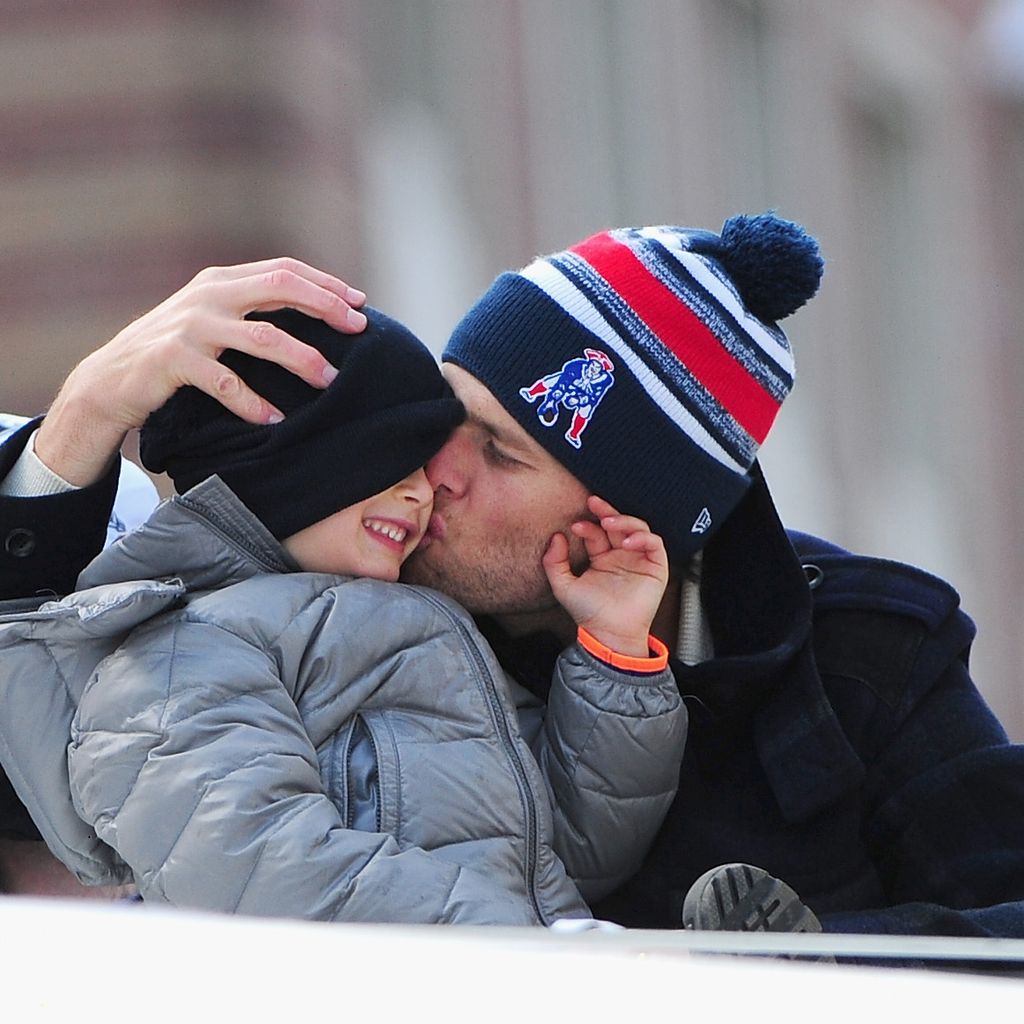 Tom Brady mit seinem Sohn Benjamin, Februar 2015