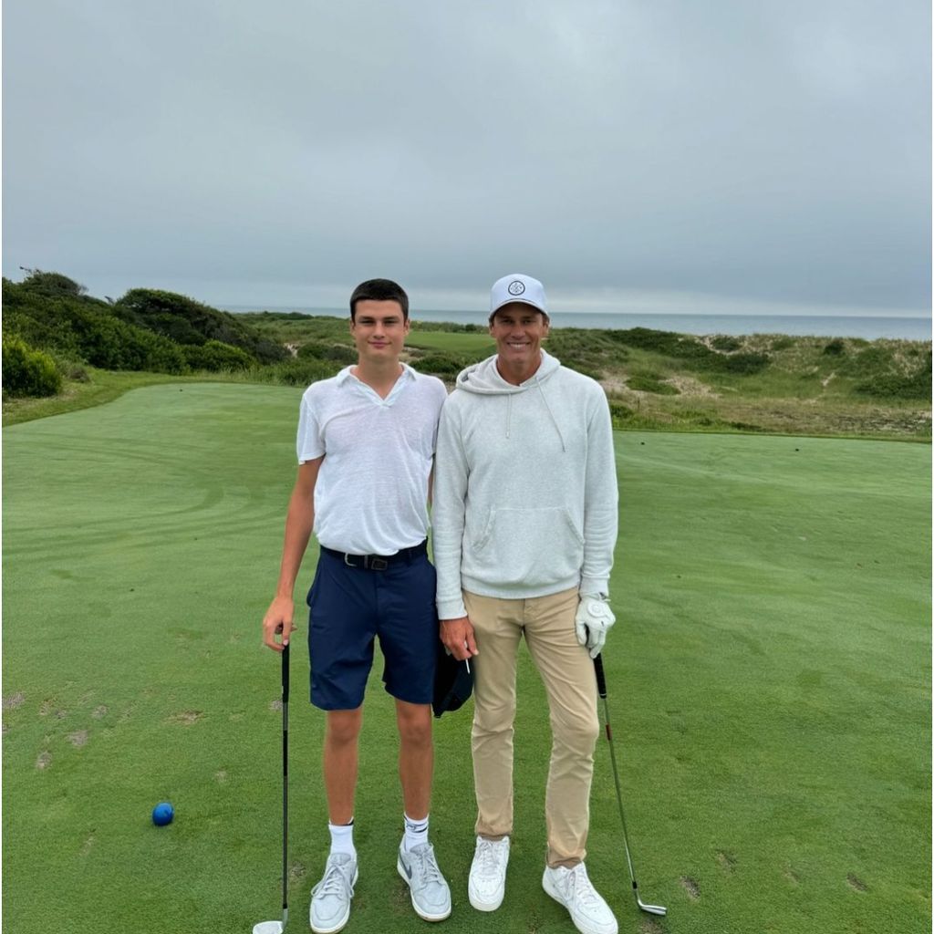 Tom Brady (r.) und sein Sohn Jack
