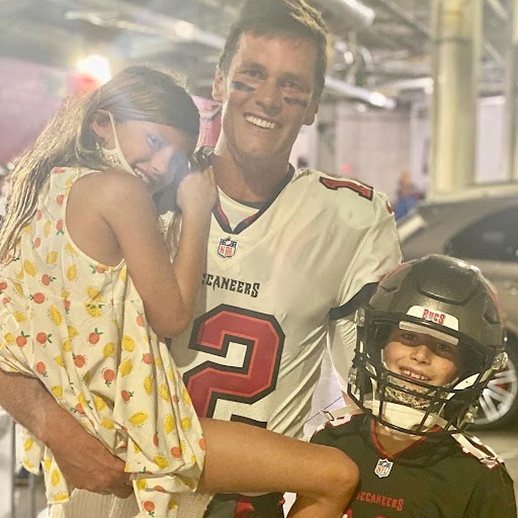 Tom Brady mit seinen Kindern Vivian und Benjamin