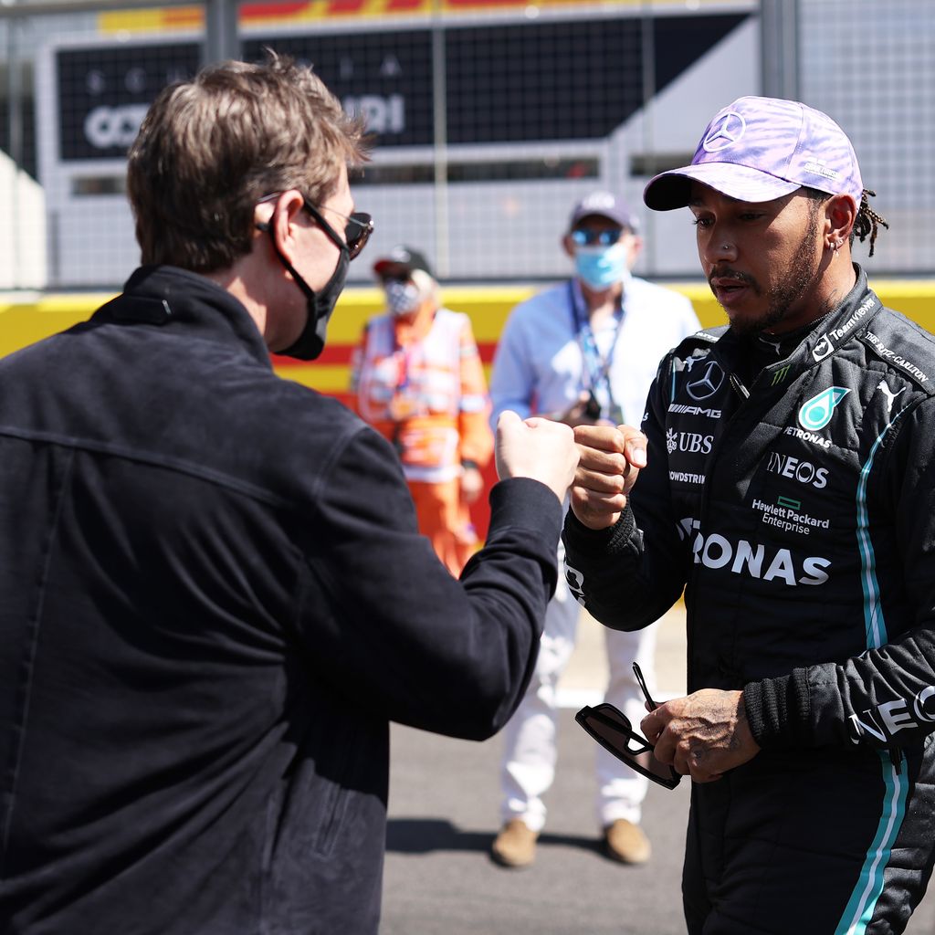 Tom Cruise und Lewis Hamilton im Juli 2021