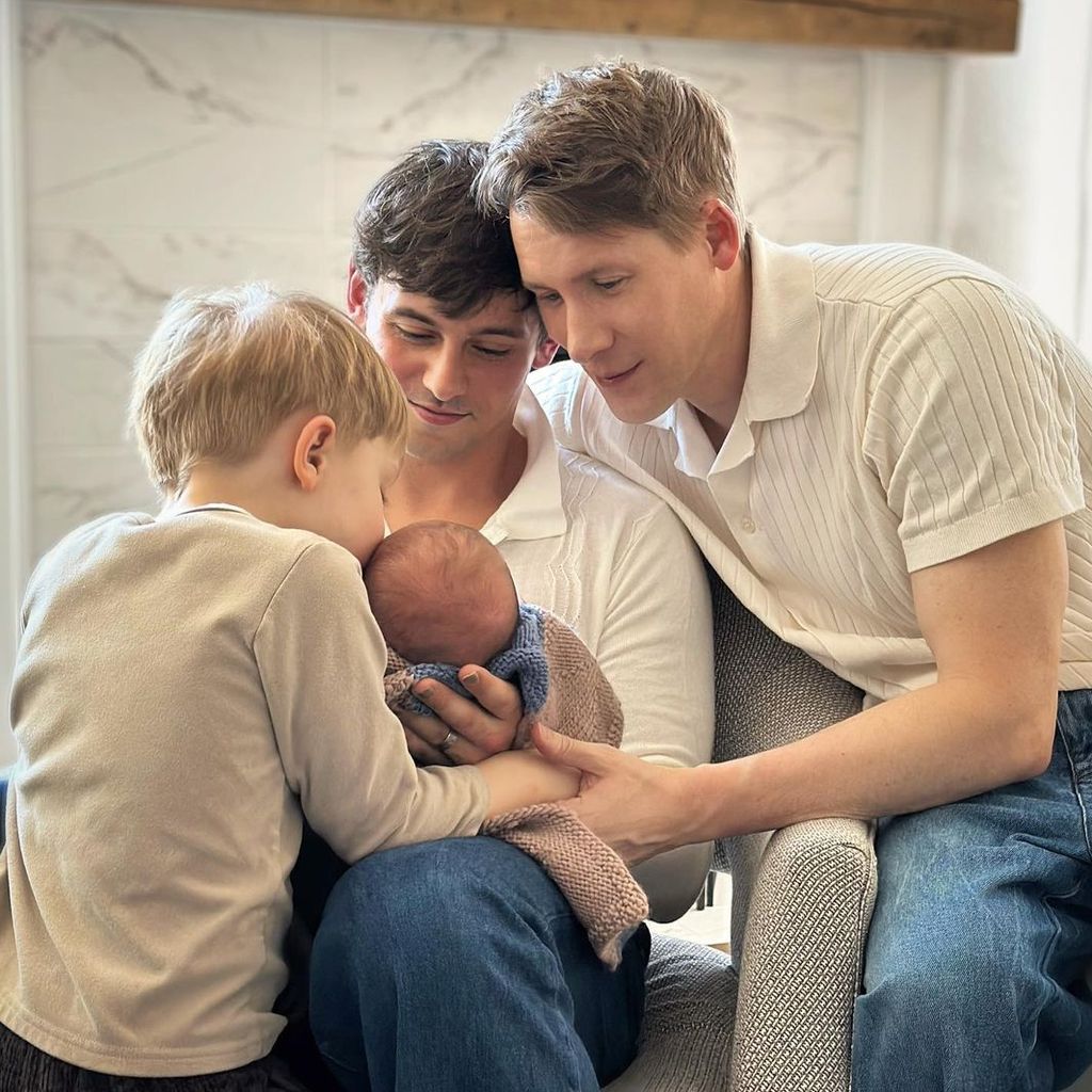 Tom Daley und Dustin Lance mit ihren beiden Söhnen, April 2023