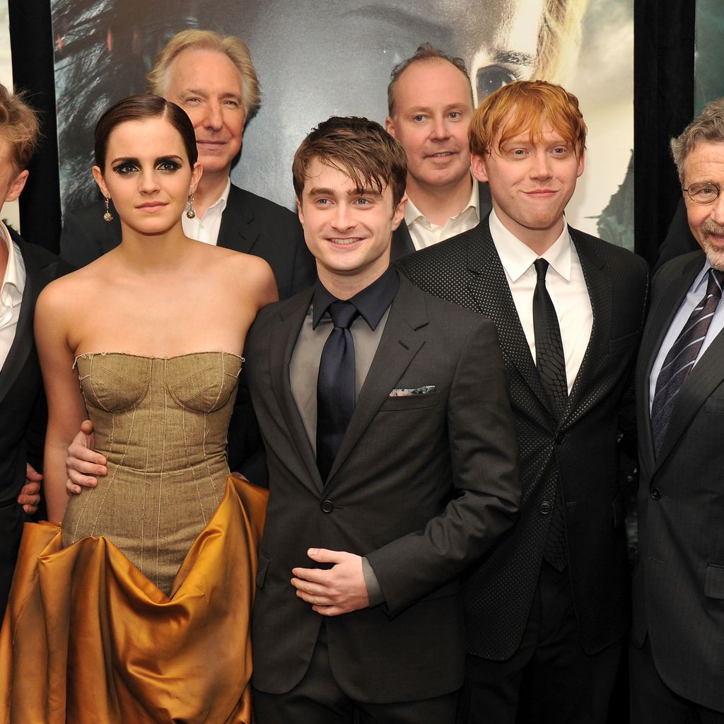 Tom Felton, Emma Watson, Alan Rickman, Daniel Radcliffe, David Yates, Rupert Grint, Barry M. Meyer