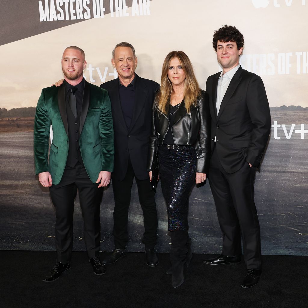 Tom Hanks und Rita Wilson mit ihren Söhnen Chet und Truman, Januar 2024