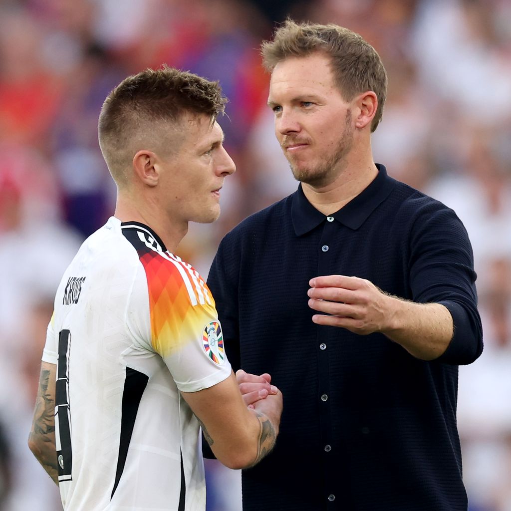 Toni Kroos und Julian Nagelsmann im Juli 2024