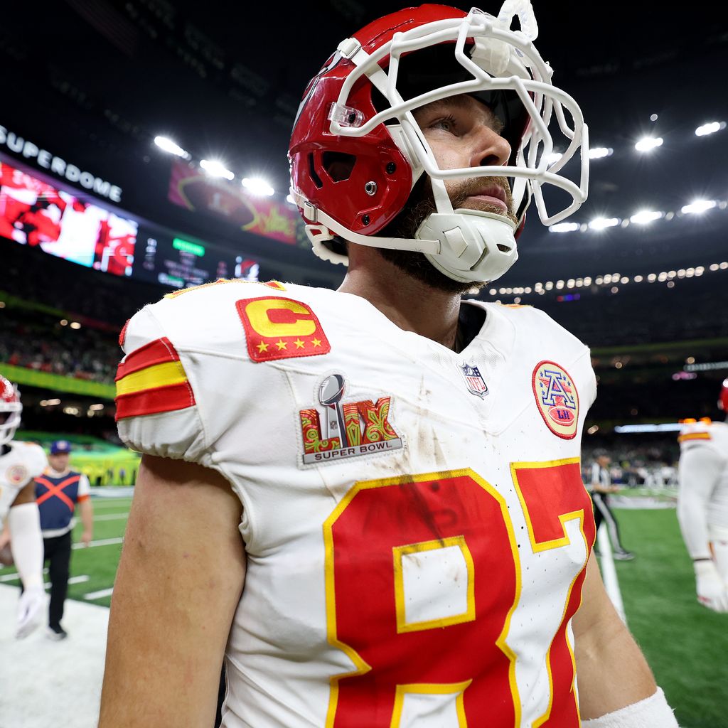 Travis Kelce beim Super Bowl LIX, Februar 2025