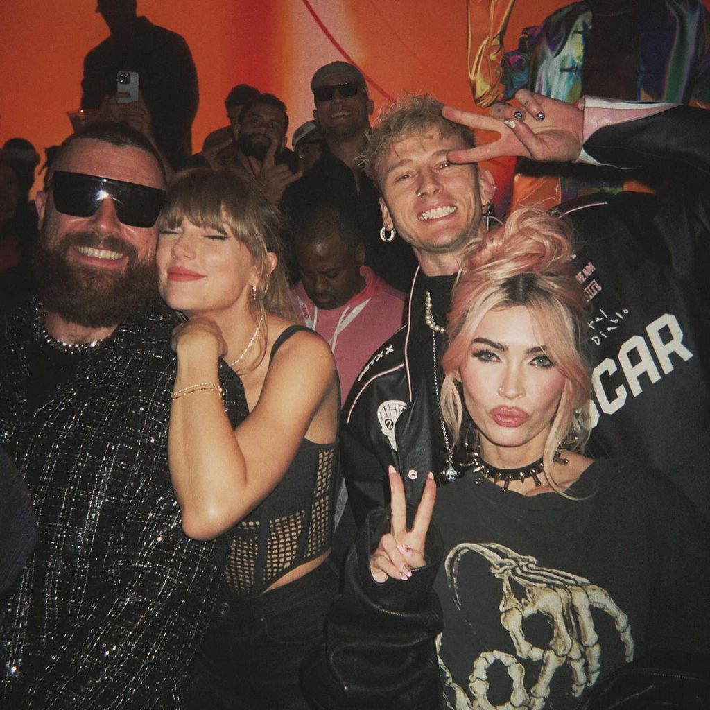Travis Kelce, Taylor Swift, Machine Gun Kelly und Megan Fox