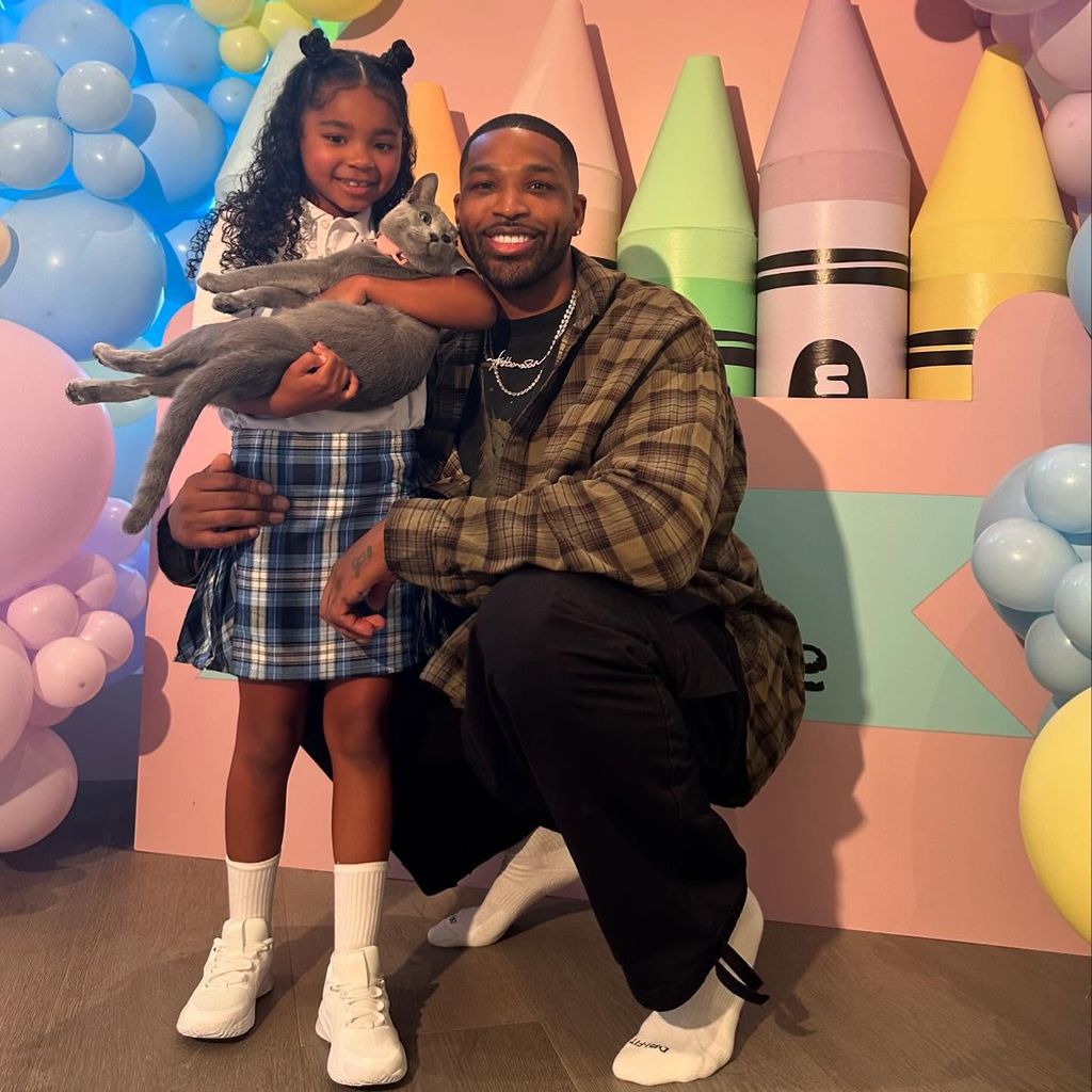Tristan Thompson mit Tochter True, August 2024