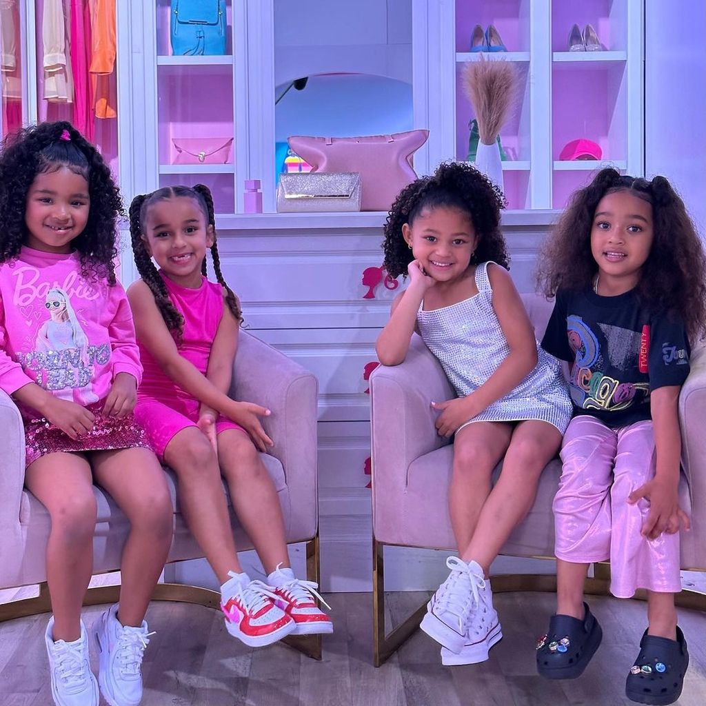 True Thompson, Dream Kardashian, Stormi Webster und Chicago West im Juli 2023