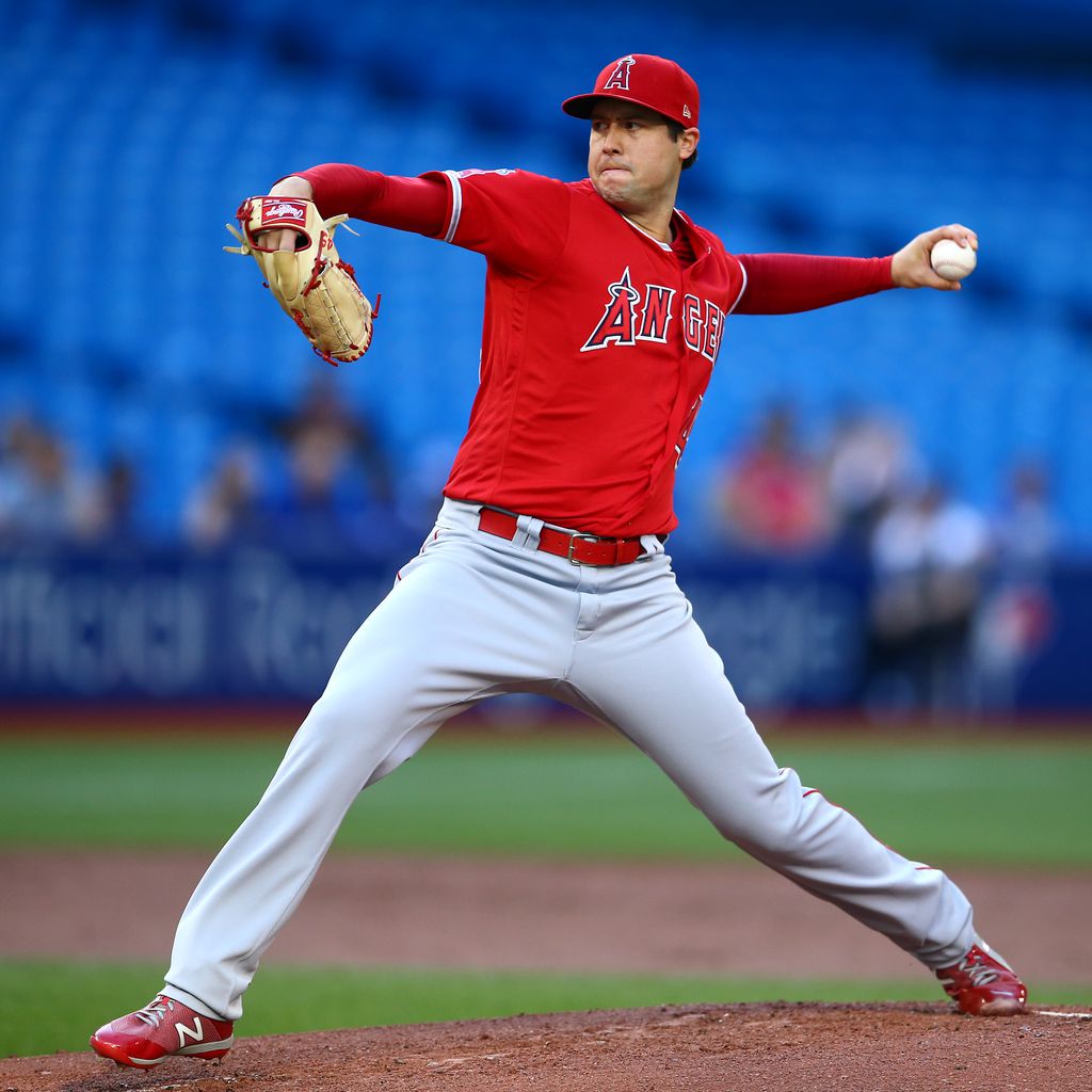 Tyler Skaggs bei einem Baseballspiel 2018