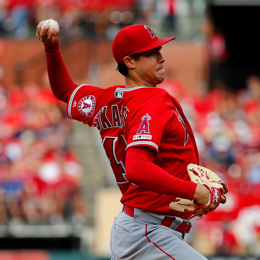 Tyler Skaggs bei einem Baseballspiel 2018