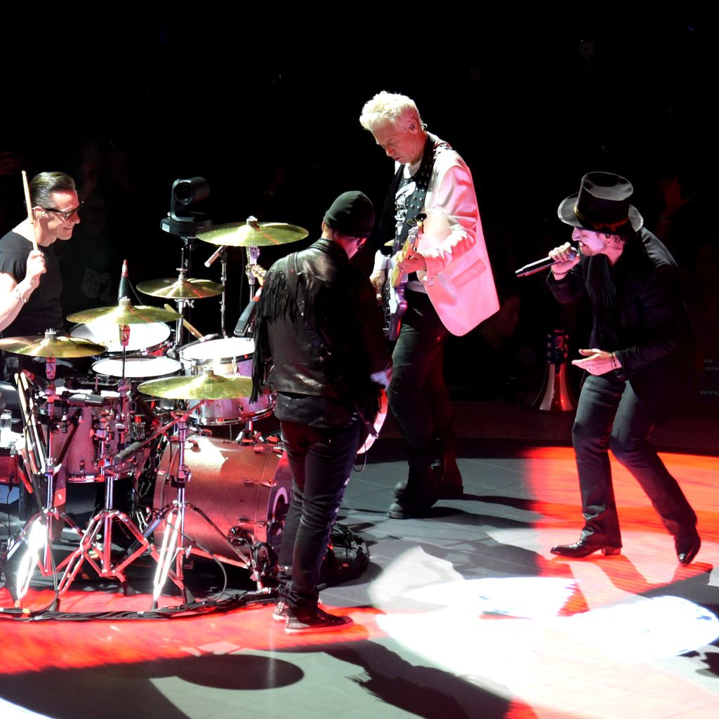 Die Band U2 bei einem Auftritt in Kalifornien