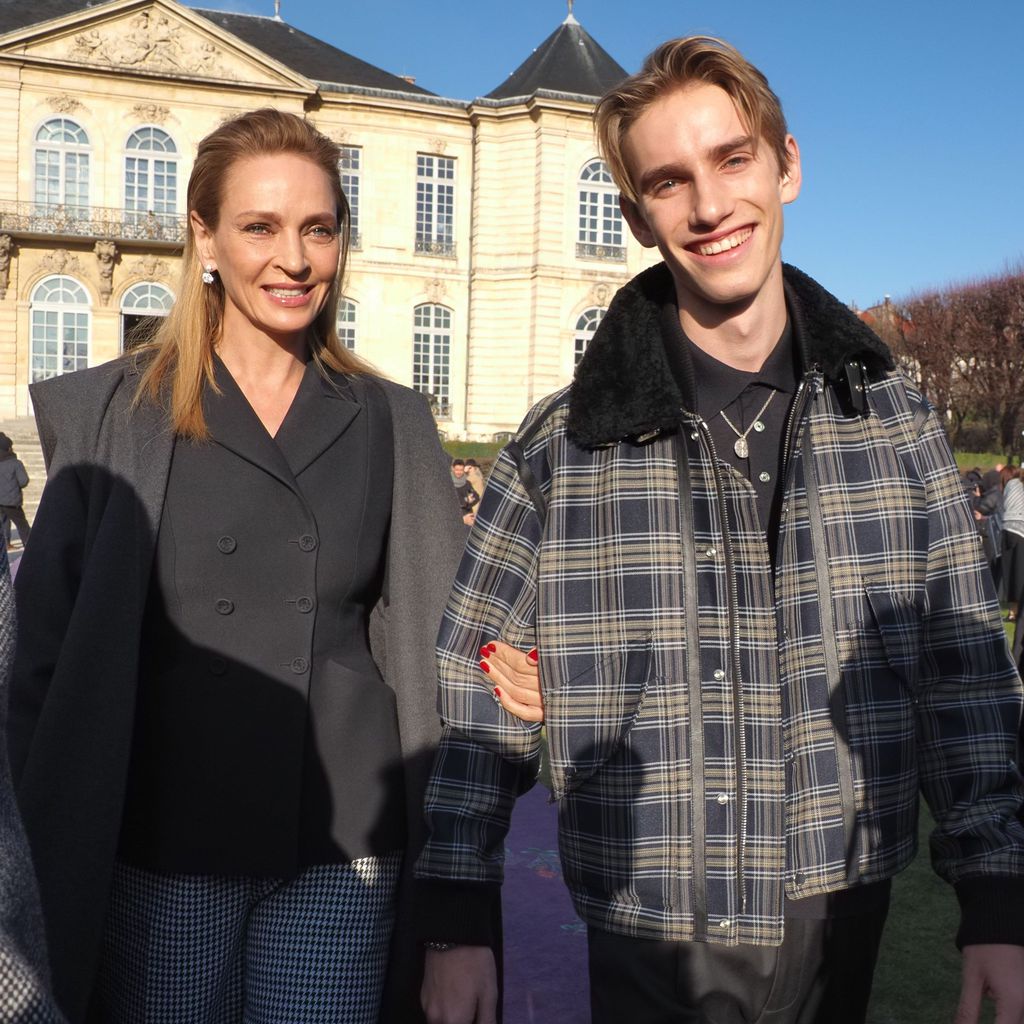 Uma Thurman mit ihrem Sohn Levon in Paris, Januar 2020