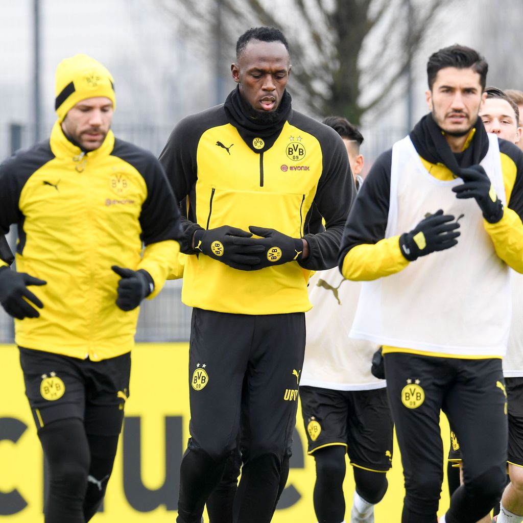 Usain Bolt beim Fußballtraining mit Borussia Dortmund