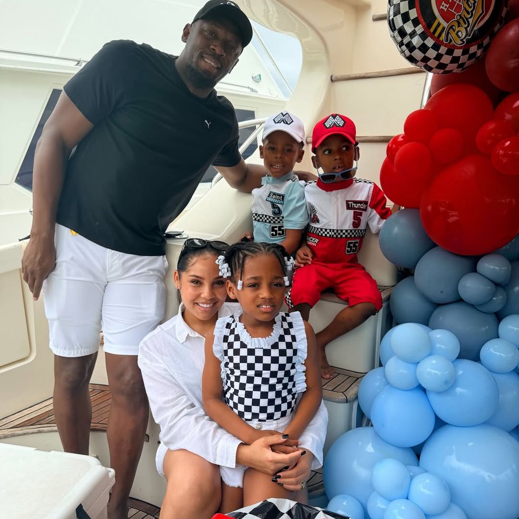 Usain Bolt mit seiner Familie