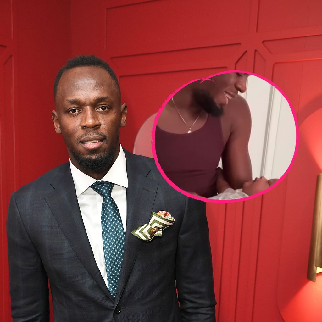 Usain Bolt mit seiner Tochter Olympia Lightning