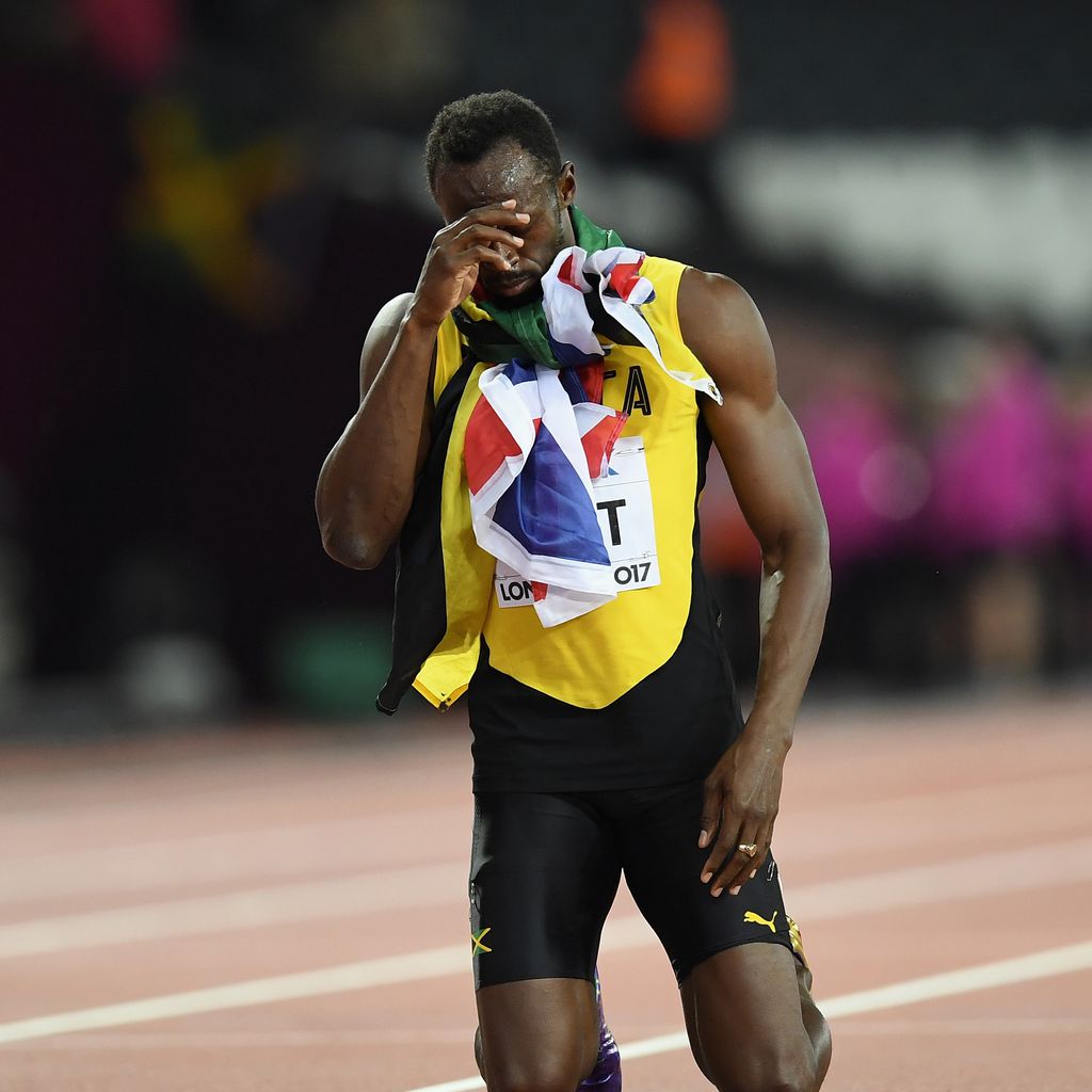 Usain Bolt nach seinem letzten 100m-Rennen bei der WM in London