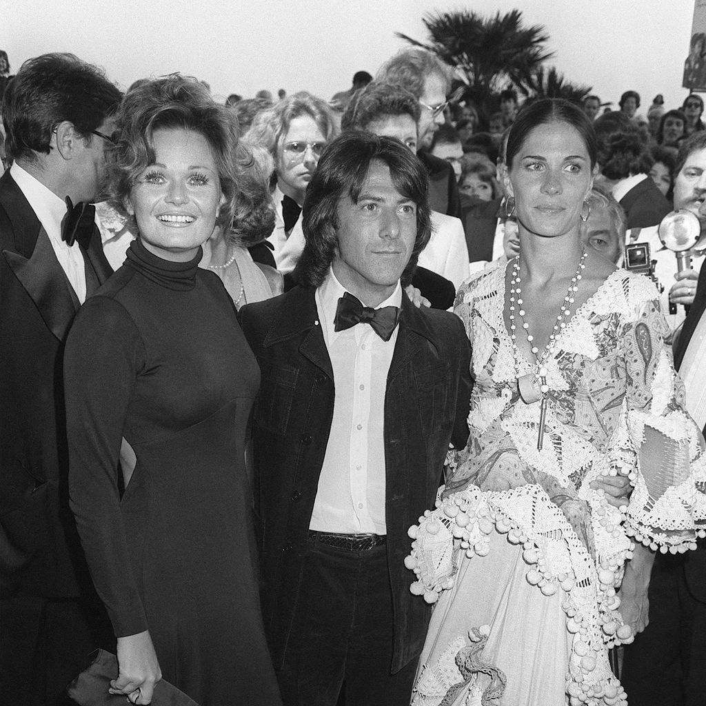 Valerie Perrine, Dustin Hoffman und Anne Byrne bei der Premiere von "Lenny" in Cannes, Mai 1975