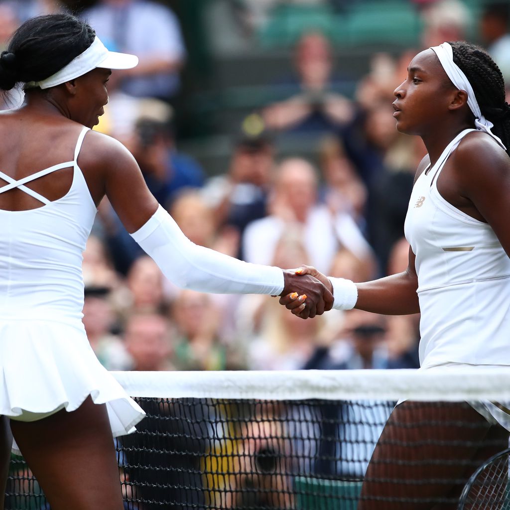 Venus Williams und Cori Gauff im Juli 2019 in Wimbledon