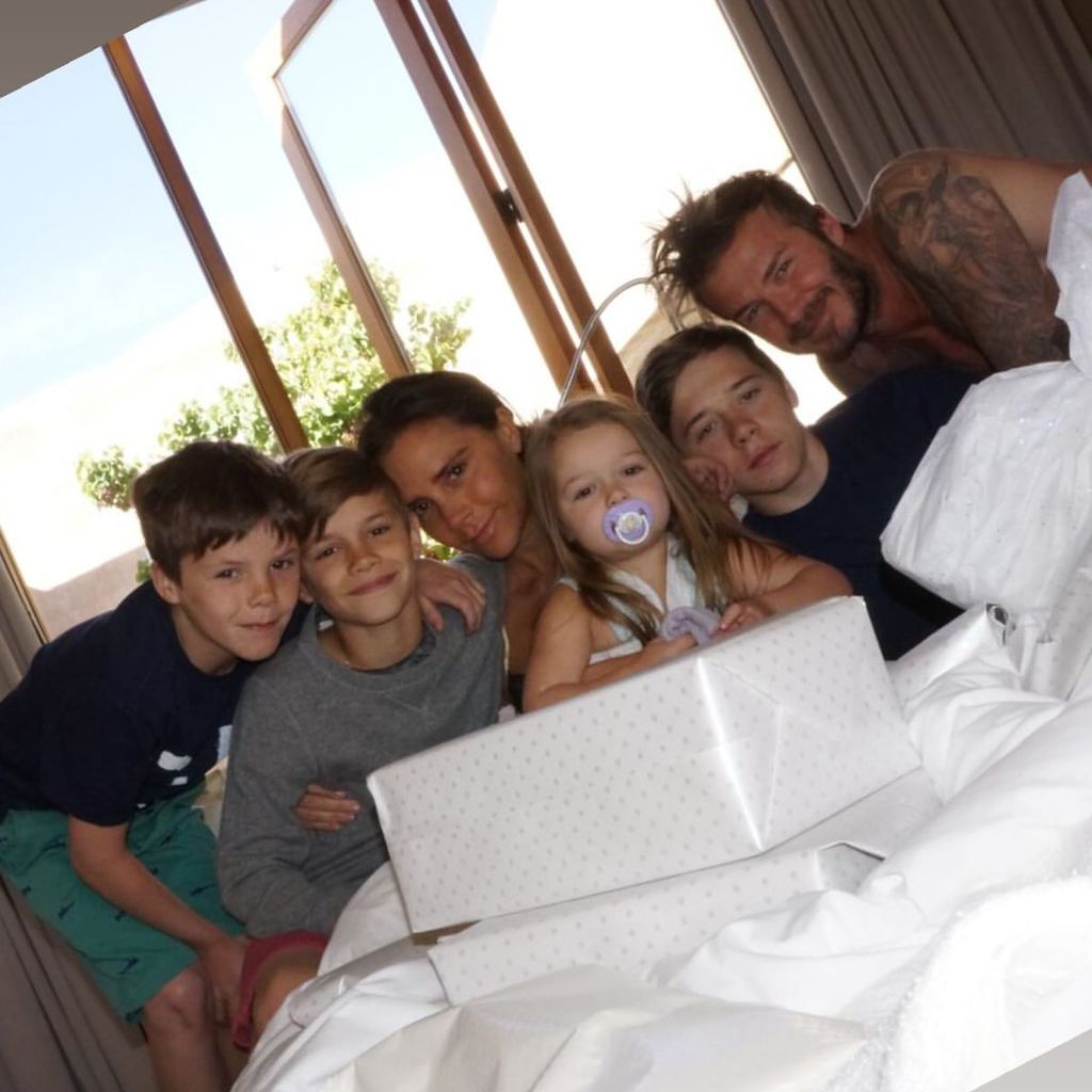 Victoria und David Beckham mit ihren Kindern.