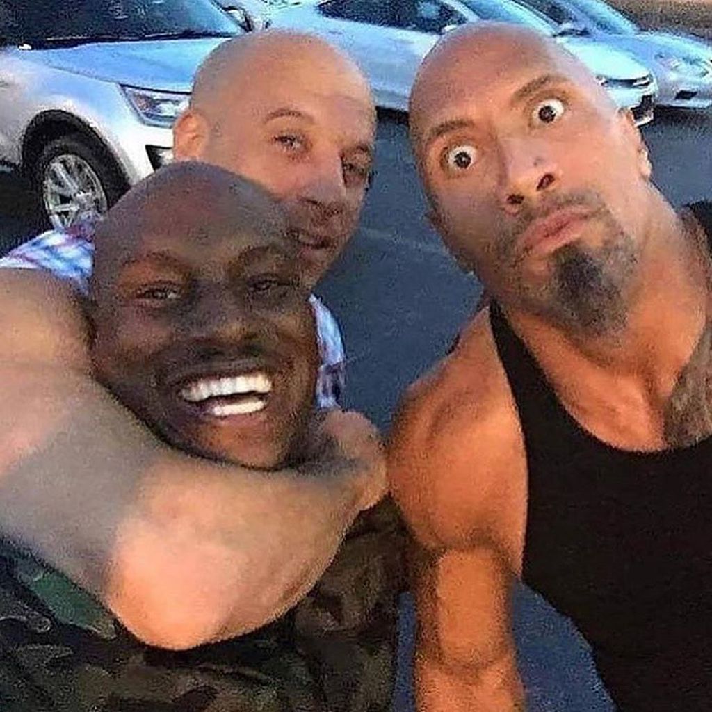 Vin Diesel, Tyrese Gibson und Dwayne "The Rock" Johnson